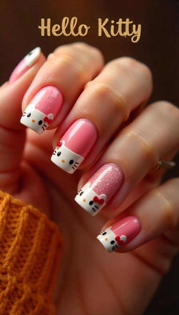 Hello Kitty Nail Ideas