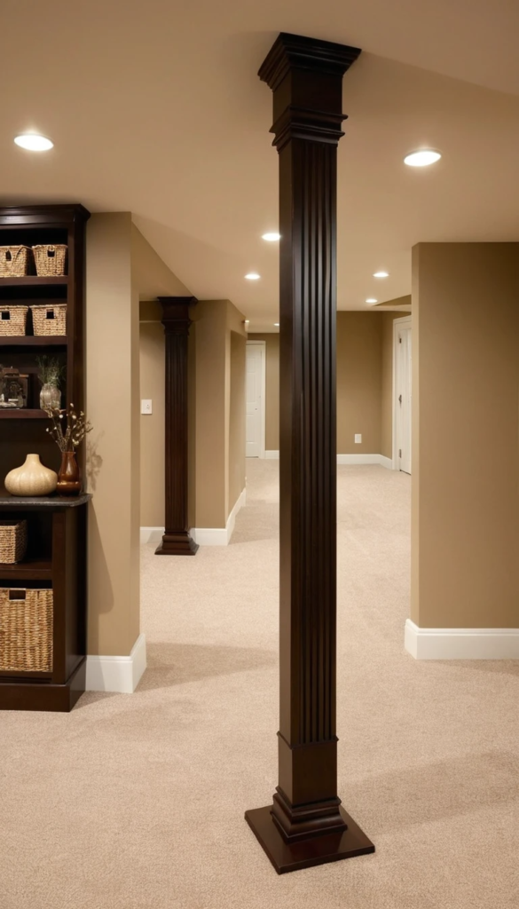 Basement Pole Decorating Ideas