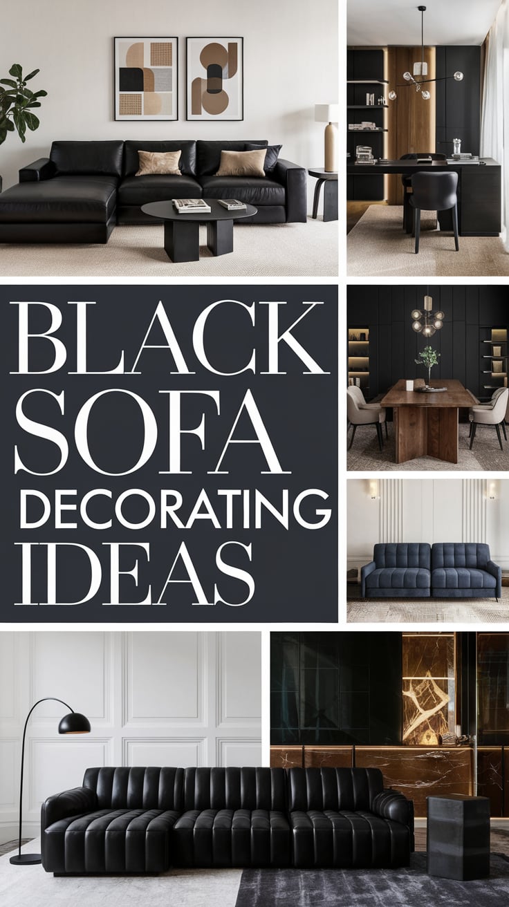 Black Sofa Decorating Ideas Modern and Elegant Style