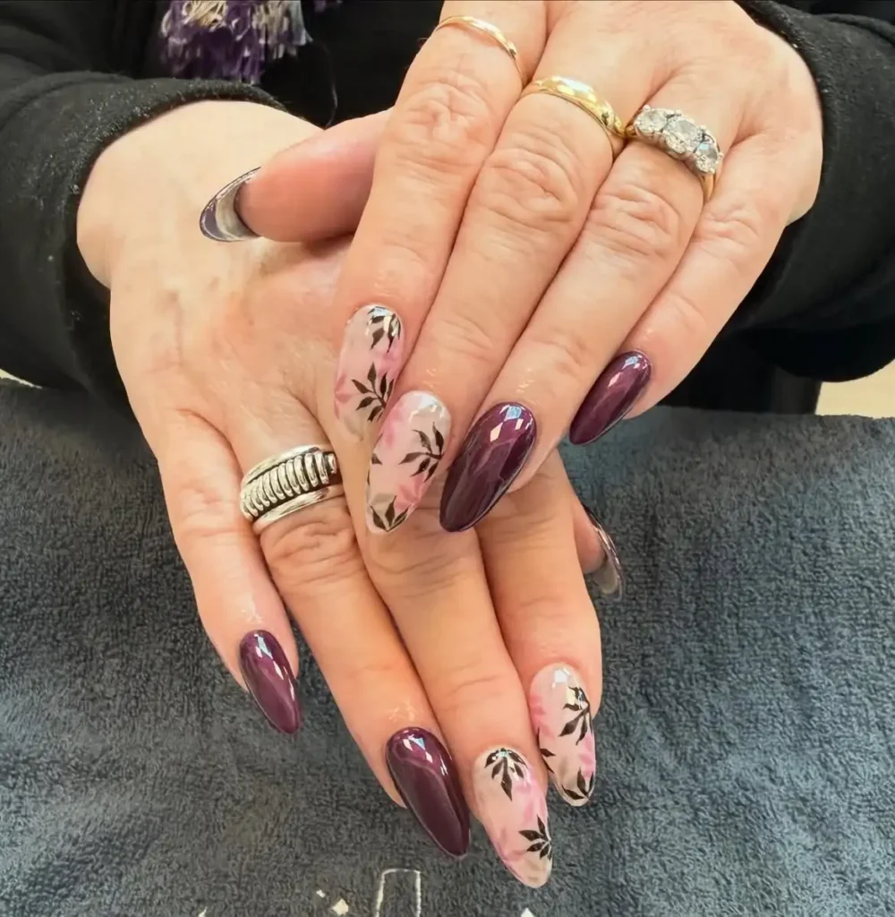 Nightshade Flower Nail Ideas