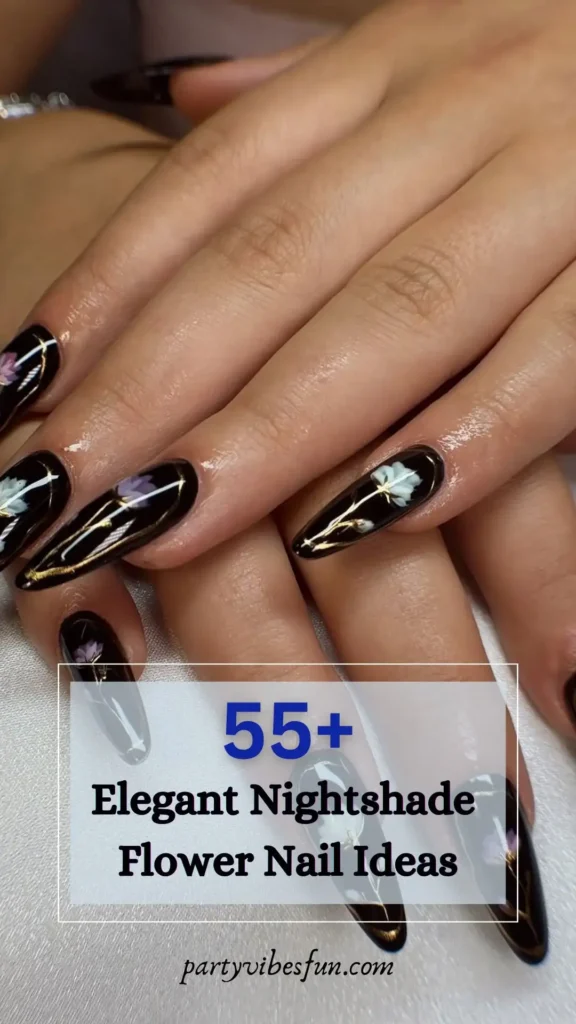 Nightshade Flower Nail Ideas